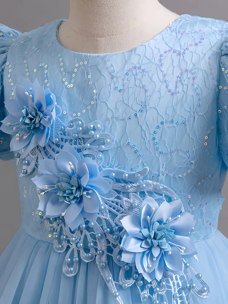 birthday party dress bubble sleeve floral sequin - Temu Canada birthday party dress bubble sleeve floral sequin - Temu Canada