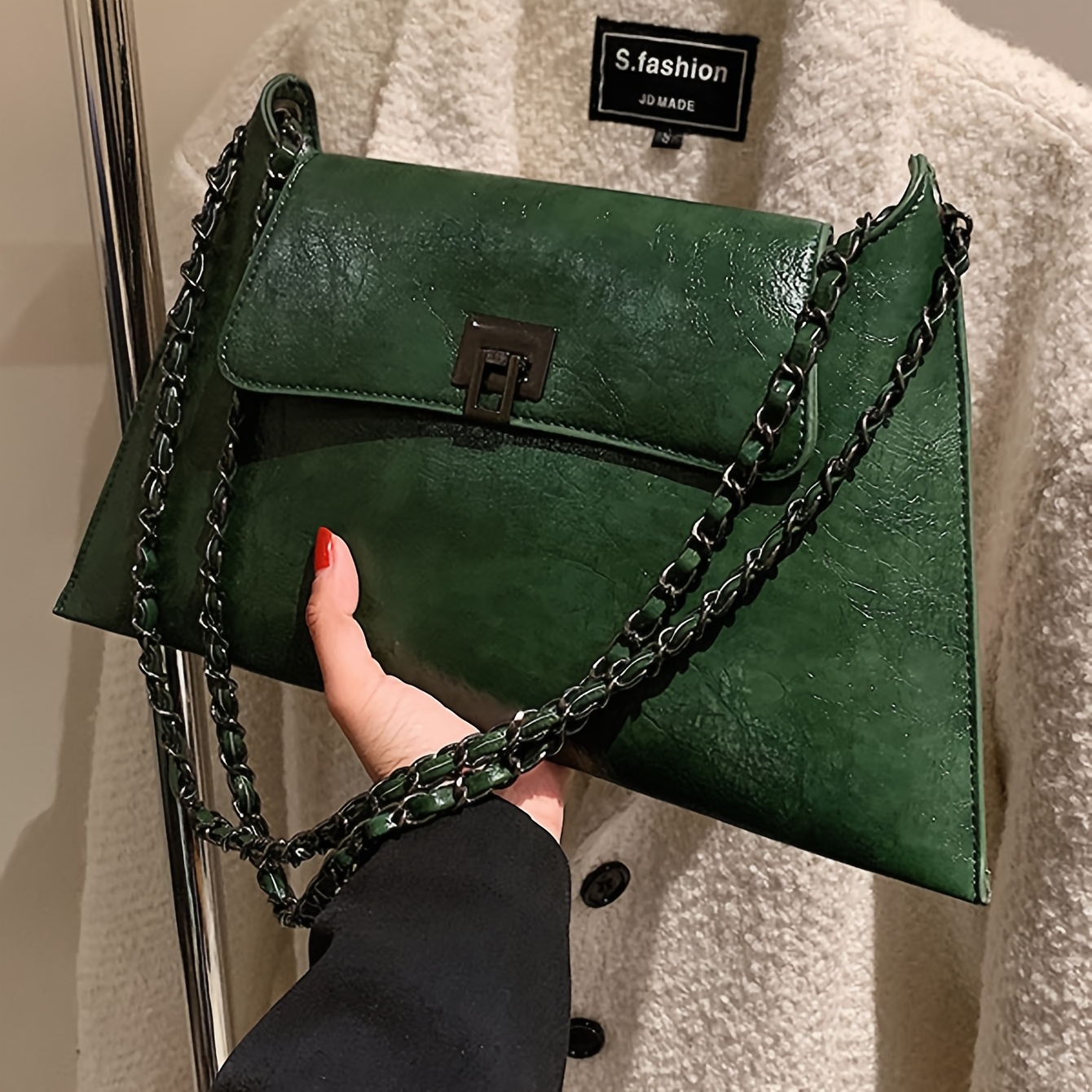 TEMU Large Capacity Chain Casual Fashion Easy Korean Japanese 2026 Temperament Crossbody Underarm Shoulder Women'