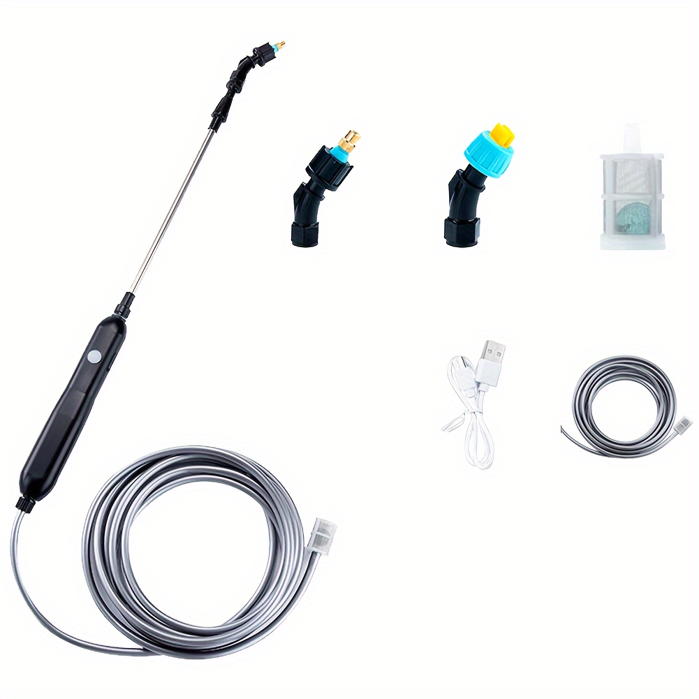 TEMU 1 Handheld Sprayer With Multiple Nozzles - Abs High-pressure Nozzles For Irrigation, Car Wash And Household Cleaning - Durable And Portable