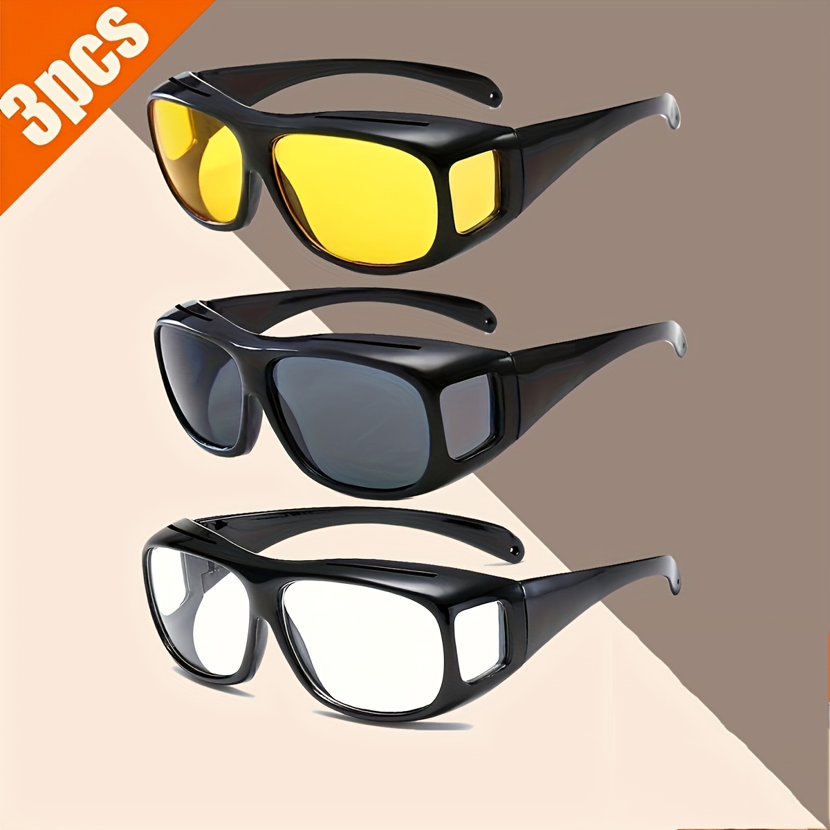 

Glasses Are Suitable For Night Driving In Or Snowy Weather And Come With Pairs Of Glasses.