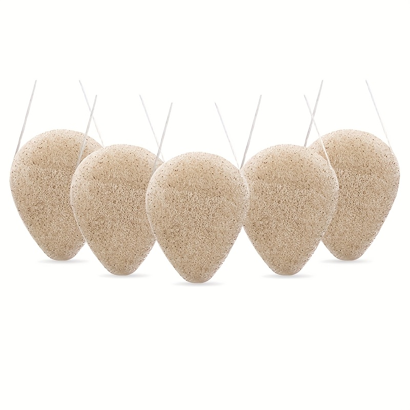TEMU Esponja Facial de Konjac 100% Natural, Libre de Químicos, para Desmaquillar y Limpiar, Sin , Adecuada para Todo Tipo de Piel, 5/10 Unidades