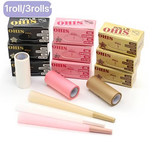 1/3 Rolls, Rolling Paper, 44mm Self-controlled Free-cut Rolling Paper, 196.85 inch Long, Smooth Glide, Smooth Burn, Three Colors, Bulk Packaging for Personal Use and Parties, Valentine's Day Gift