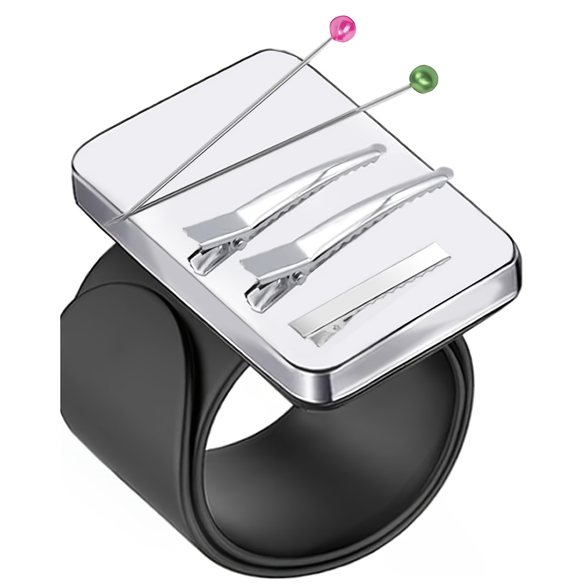 1pc Magnetic Pin Cushion Wristband, Wrist Sewing Strap, Magnetic Pin Holder Wristband For Sewing Quilting Accessory Braiding Hair Styling And Crafting (square Shape)