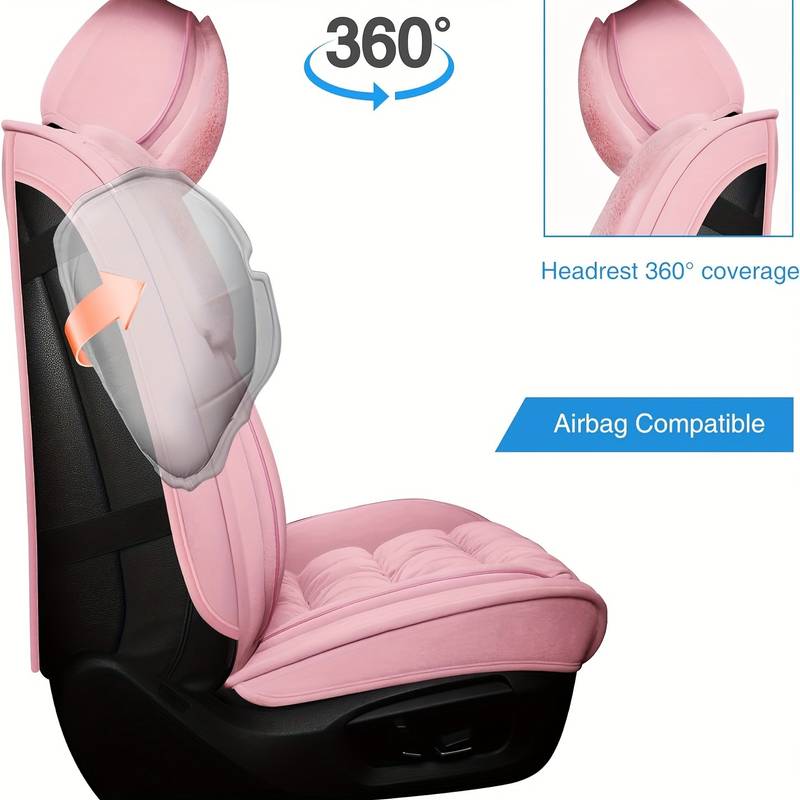 Pink Lambswool Seat Covers Fuzzy Chair Tallew Pcs Black Fur Seat