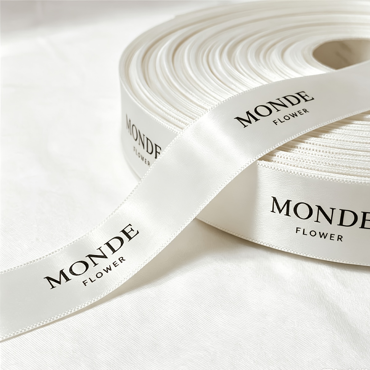 TEMU Custom Ribbon, Black With Printed Text, Personalized, For Gift Boxes, Floral Arrangements, And Wedding Packaging
