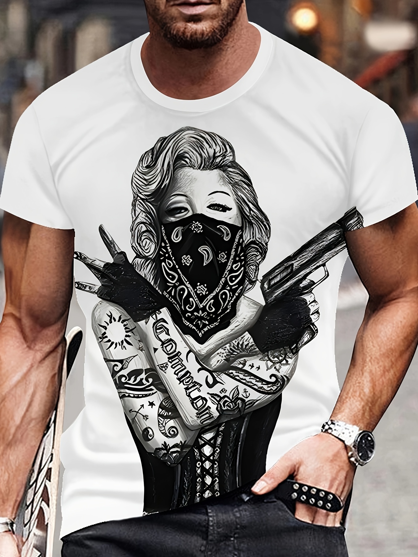 Tatouage Tee Shirt Graphique 3d Men' Graphic Print T Shirt Tattoos