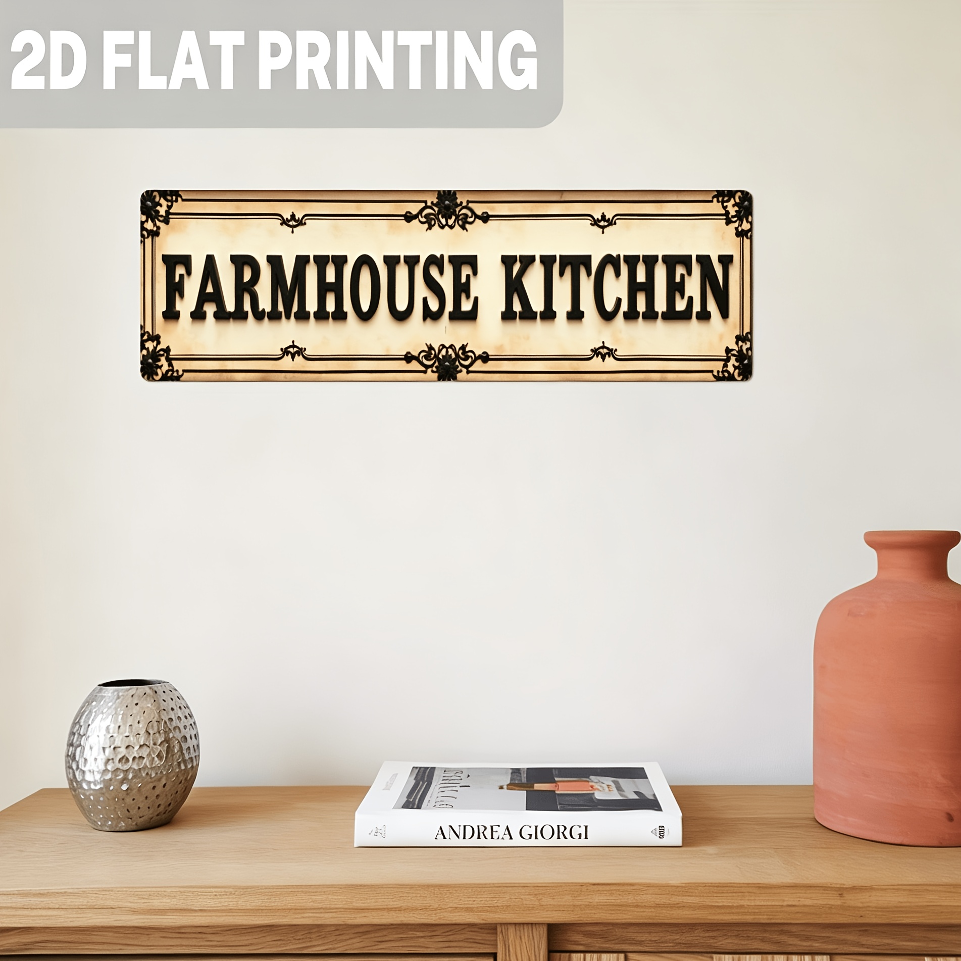 TEMU 2d Flat, 2d Flat 2d Plain, 1pc Wooden Wall Sign With Font - Rustic Wood Decor, 5x16 Inches, Wall Art, Suitable For Kitchen, Entryway, Dining