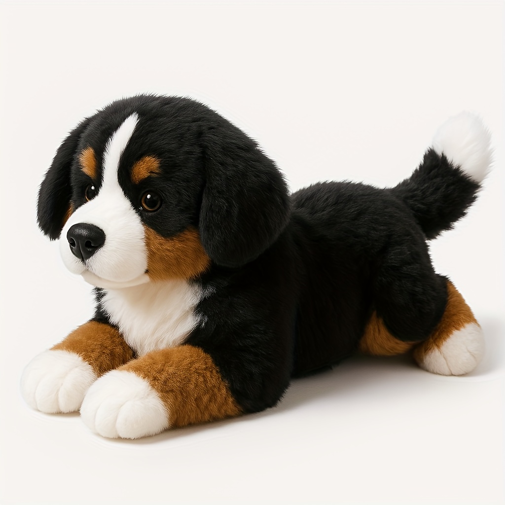 Image of 13-inch Bernese Plush Toy - Ultra-realistic Stuffed Dog Doll, Soft And Pillow, Perfect Gift For Children For Birthdays And Christmas, Comforting Companion Toy