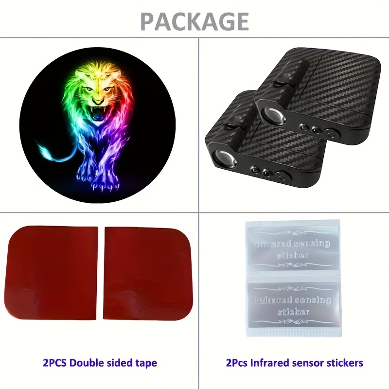 Set of 2 Wireless LED Projector Lights for Car Doors