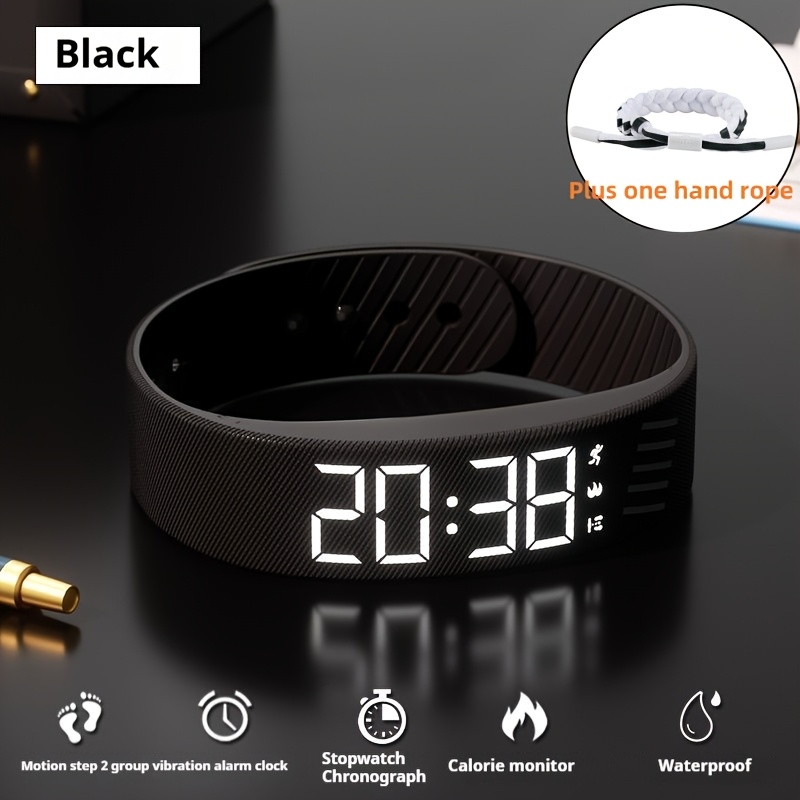 TEMU All- Versatile! Multi-functional Unisex Watch, Combines Pedometer, Alarm & Glow Feature, Induction-based Wear-, Perfect Gift For Festivals, Comes With Chic Bracelet, Without Battery
