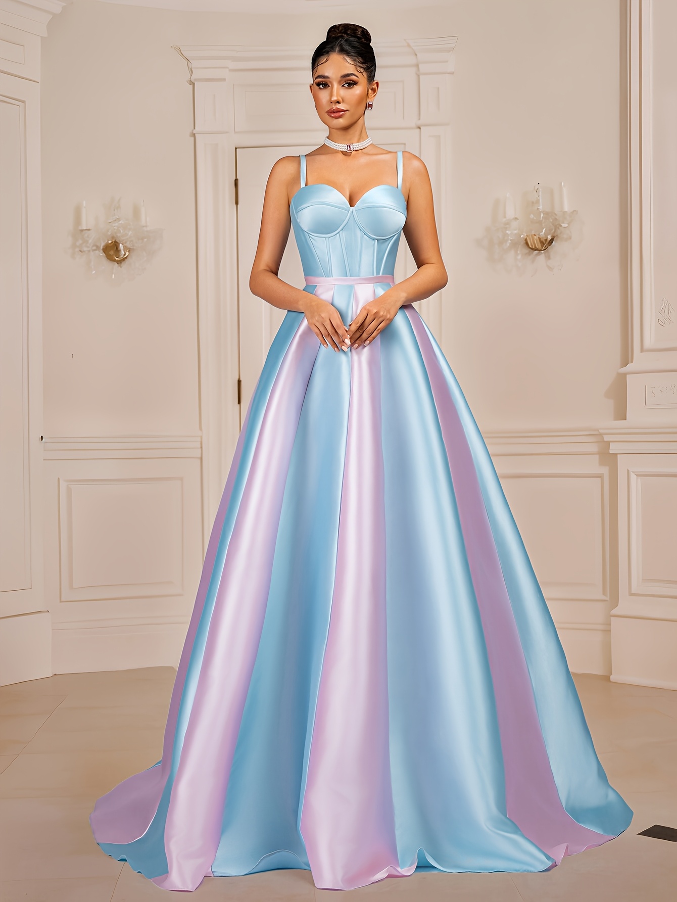 elegant strapless peplum gown pastel long evening - Temu United Kingdom