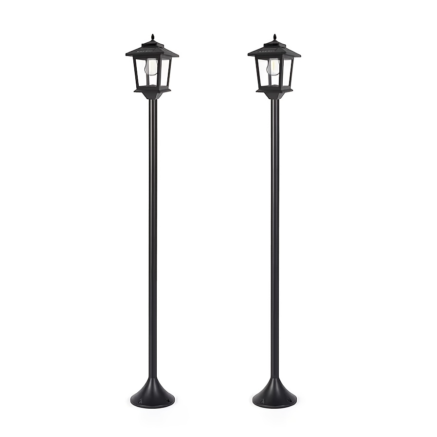 TEMU 2pcs 63in Solar Lamp, Ip65, Outdoor Street Lamp, Night Lighting Lamp, Landscape Decoration Lamp, Christmas Decoration, Halloween Decoration,