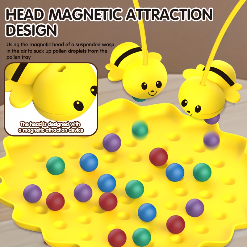 69pcs beehive fishing game set stem fine motor skills toy for kids ages 3 8 magnetic fishing rods multiplayer family board game classroom party birthday gift halloween christmas educational present best for christmas Product details 3