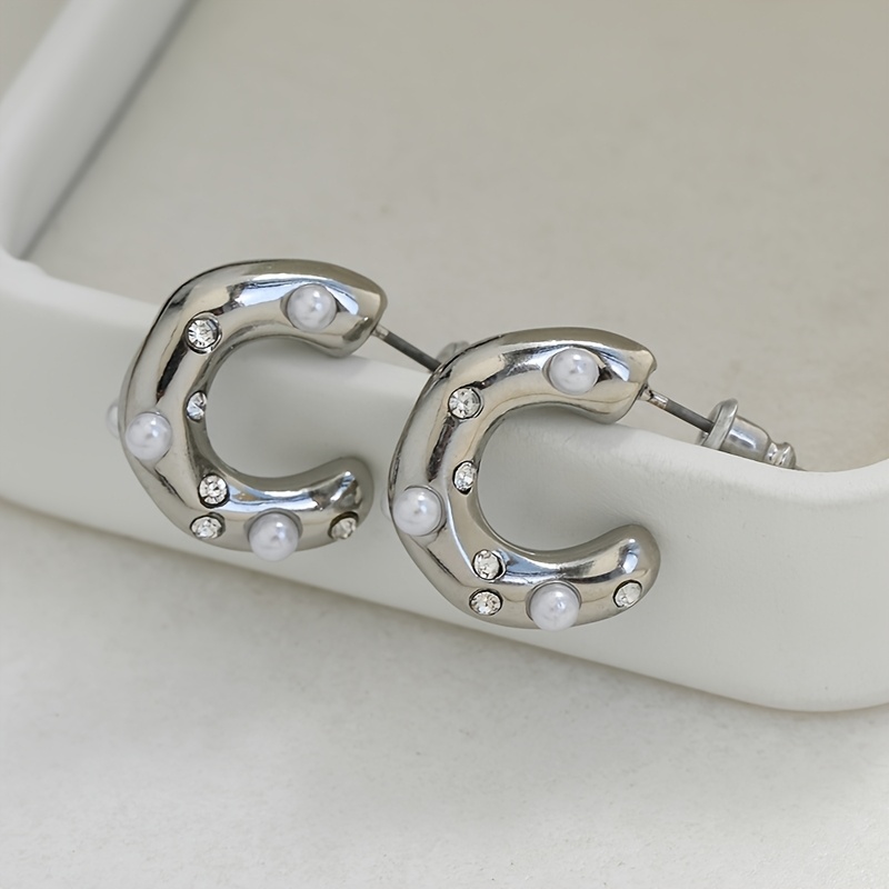 TEMU Western Light Luxury Niche Design C-vormige Oor Sieraden Gemakkelijk Temperament Geschikt voor Dames Dagelijks Gebruik Verrijkingen om de Aura