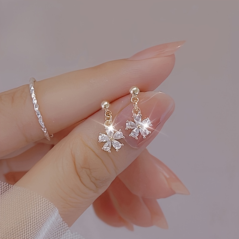 E-shop 2er-Set stylische Blumenohrringe, hypoallergen, geeignet für Verlobungs- oder Hochzeitstagsgeschenke, Lehrertag, Homecoming, Abschlussfeier,