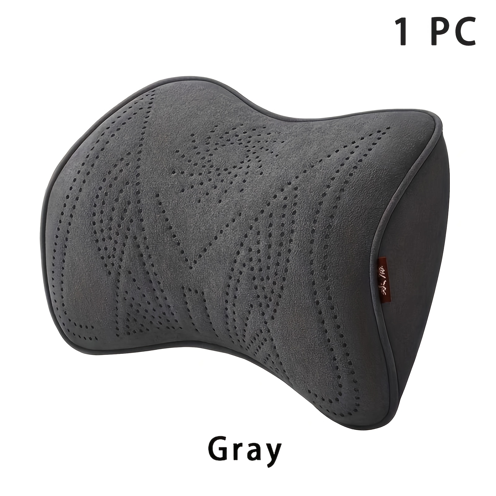 New 4-season Universal! Suede Cloud-feel Memory Foam Headrest & Lumbar Support Set, Light Luxury, Skin-friendly, Breathable