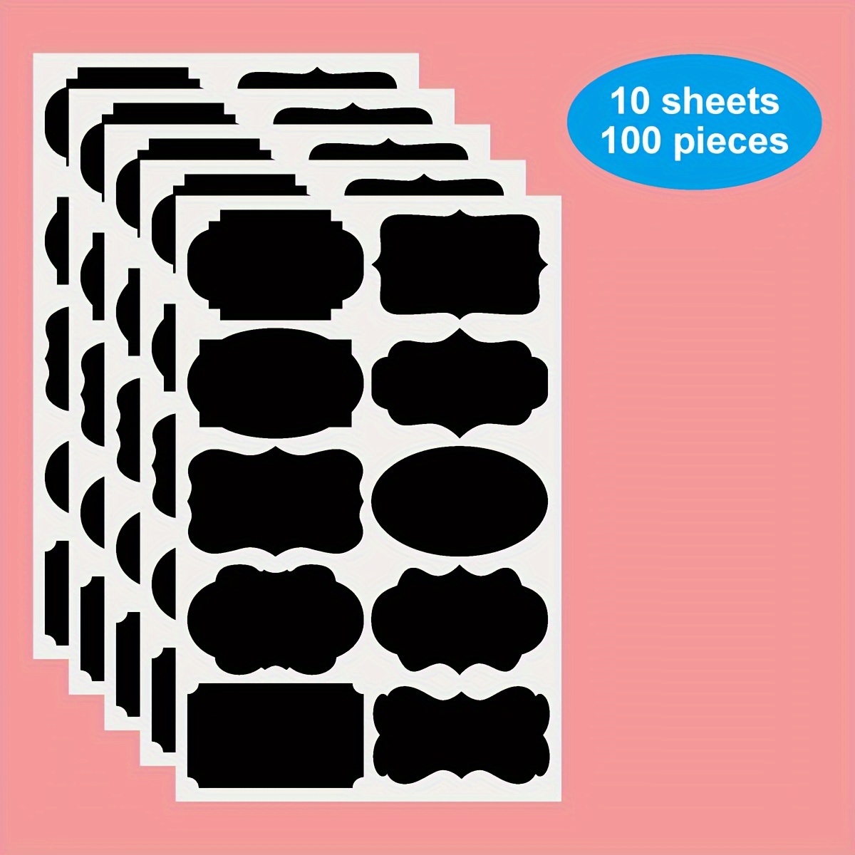 TEMU 100pcs Waterproof Chalkboard Labels For Home And Office Organization, Erasable Sticker Tags For Kitchen Jars And Spices, Diy Handwritten Labels
