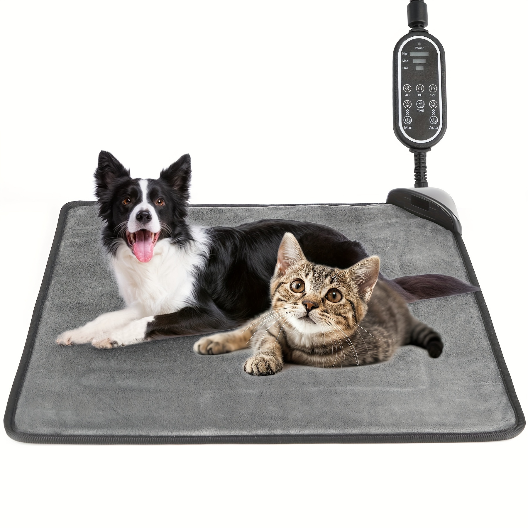 

Pet Heating Pad For Dog, Cat, Automatic Induction Switch, 10 Second Rapid Heating, Optional Heating Time, Manual And Automatic Adjustment