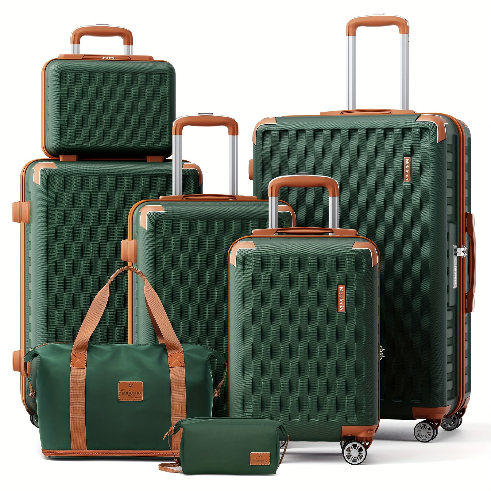Image of Melalenia Hard Shell Luggage Set 3pcs/7pcs Set, 13 Inch, 18 Inch, 20 Inch, 24 Inch, 28 Inch Luggage, Carry On Luggage Set, Travel Luggage Set With Swivel Wheels, With Backpack And Wash Bag