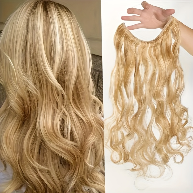 E-shop Unsichtbare Clip-Freie Lockige Haarverlängerungen für Frauen - Hitzebeständig, Lange Synthetische Haarteile, Perücke, Accessoire,