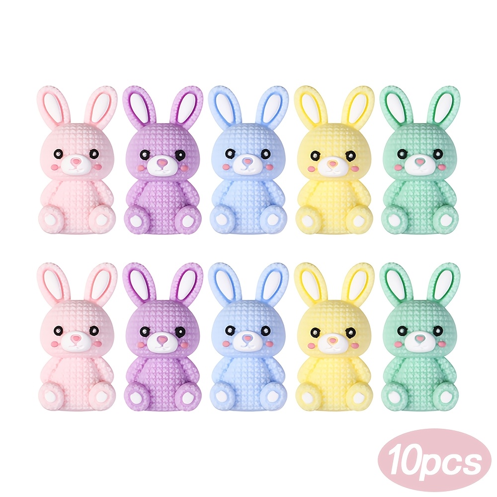 TEMU Ensemble de perles en silicone lapin 3D, 5/10 pièces, parfait pour la fabrication de stylos, de bijoux, de lapins mignons faits à , de perles