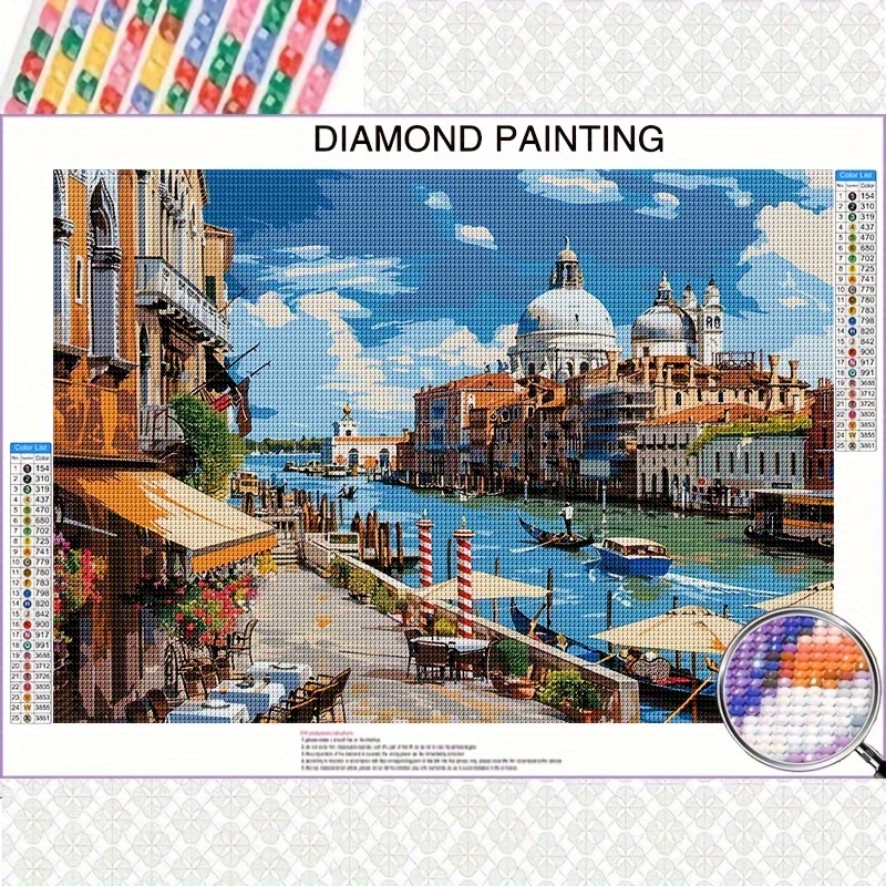 

Canal Landscape 5d Diy Diamond Painting Kit, 1 Piece Full Drilled Round Rhinestone Art Craft, Contemporary Oblong Vertical Poster Frame For Home And Office Decor, Ideal For Beginners - Seasonal Gift