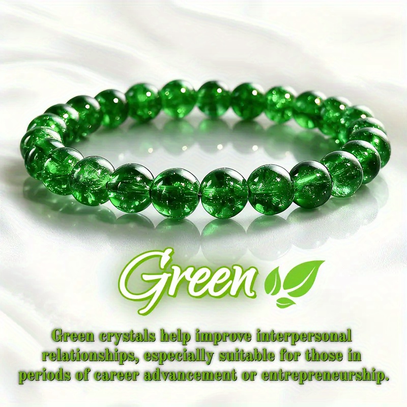 E-shop Grünes Perlenarmband | Unisex Spirituelles Schmuckgeschenk, Grüne Perlen Symbolisieren Wohlstand, Harmonie, Karrieresteigerung