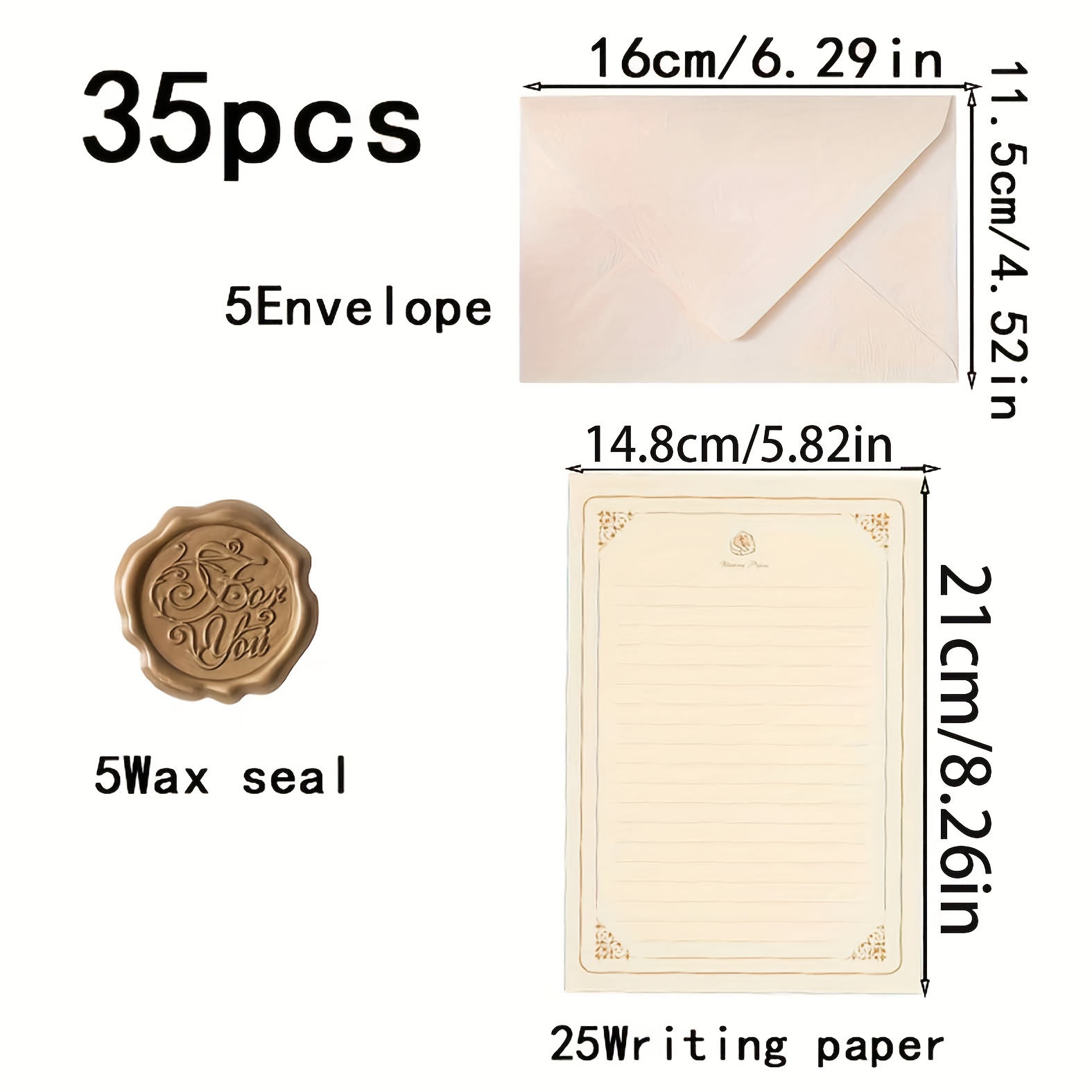 E-shop 35-teiliges Umschlag-Set mit Baumstruktur, exquisites Schreibwaren-Set, Hochzeits-Einladung, Grußkarte, Postkarte, Umschlag,