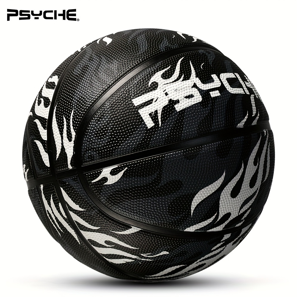 Image of Psyche Flame Design Basketball Compatible For / - Size 7 (standard Adult) With Pu Rubber For Indoor/outdoor Use - Non-slip Grip, Wear - For Hoops Training & Games - (basketball Sold Uninflated)