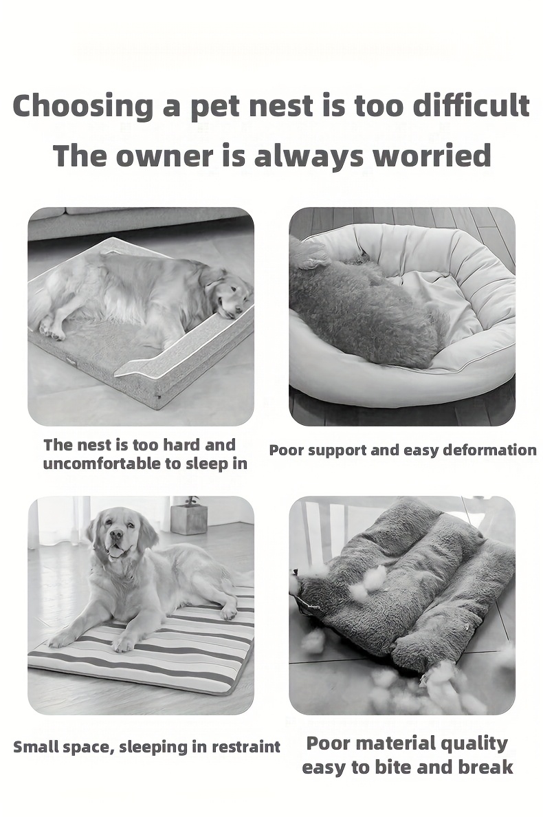 extra large thickened dog bed for medium large dogs washable polyester kennel mat with plush gray surface durable square design for indoor outdoor use     dog bed mat   furniture   accessory thickened material Product details 1