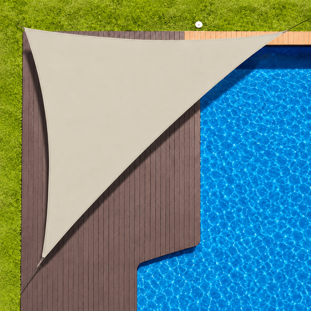TEMU 1pc Triangular Sunshade, With Uv Protection, Suitable For Outdoor Spaces Like , Gardens, And Decks