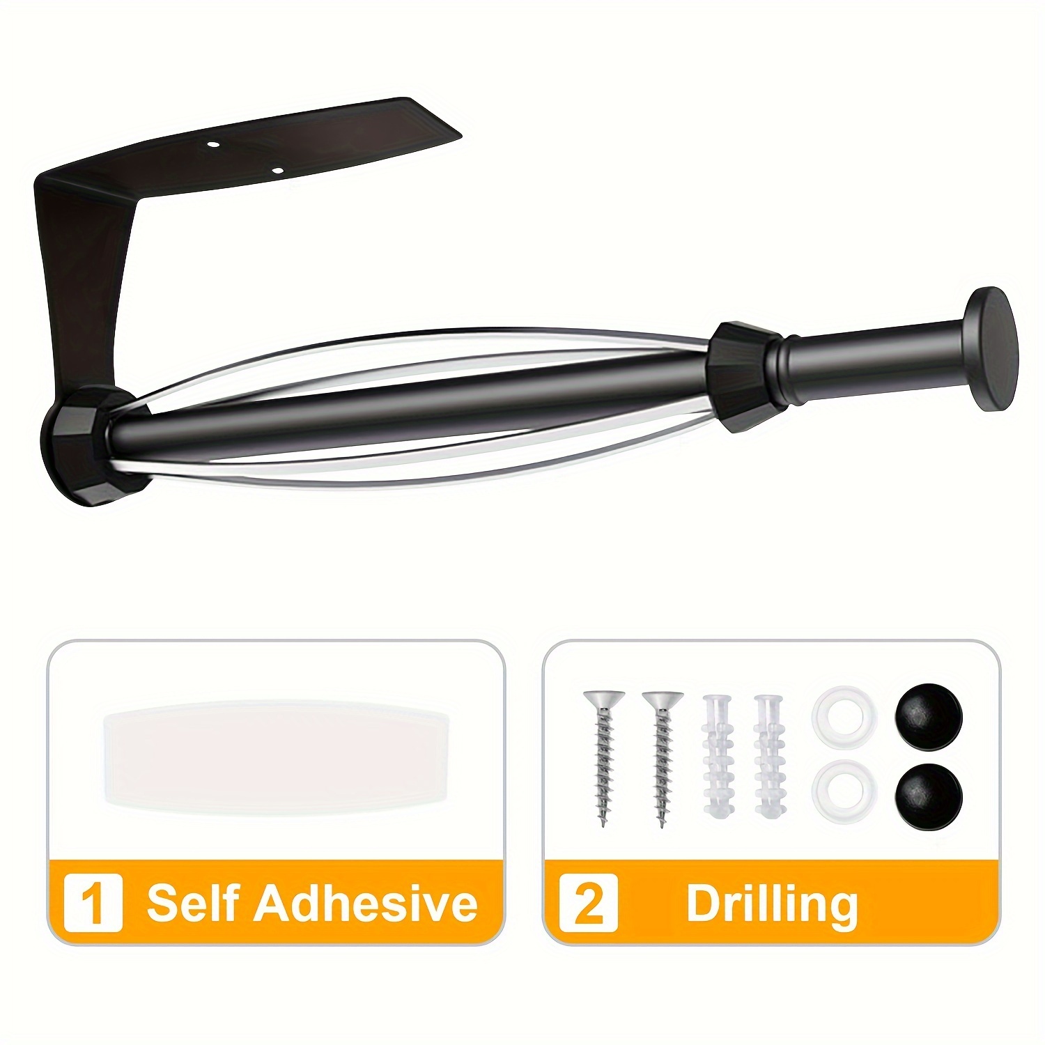 1pc Roll Holder, Effect Paper Towel Holder Under Cabinet, Single Hand Operable Wall Mount With Effect, Self-adhesive Or Drilled For Kitchen Bathroom Towel Roll Holder Wall Hooks