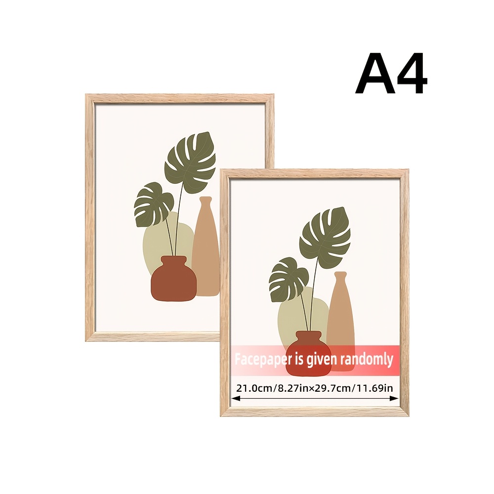 TEMU Oak Color 8x10", A4, A3, 11x14", 12x16" Solid Oak Wood Photo Frame Set Of 2 For Wall And Tabletop Display. Solid & Durable Frame With A High-