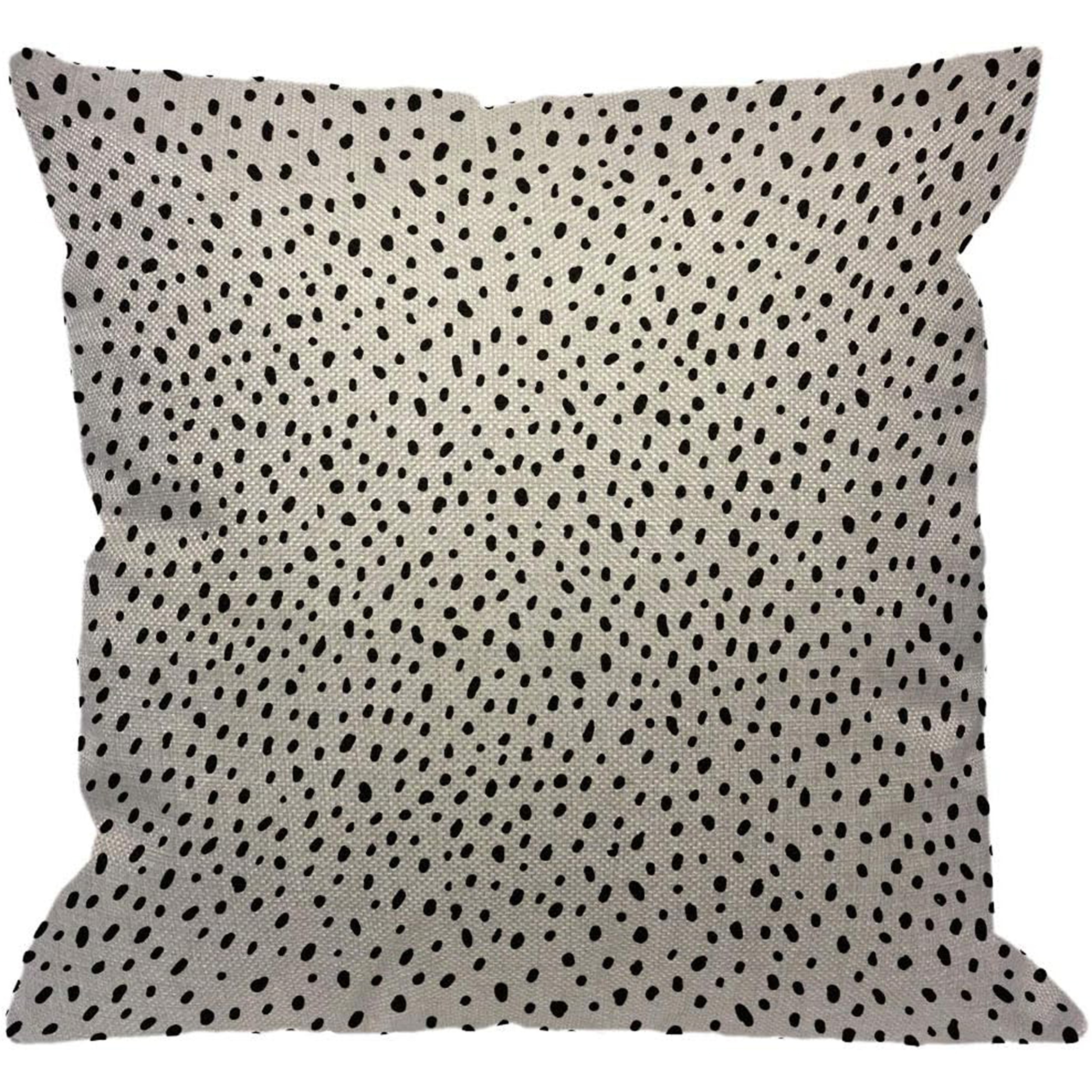 

1pc Linen Polka Dot Throw Pillow Cover, Spot Irregular Doodle Scattered Snow Pieces Black And Decorative Pillow Covers For Home Sofa, Single Sided Printing, No Pillow