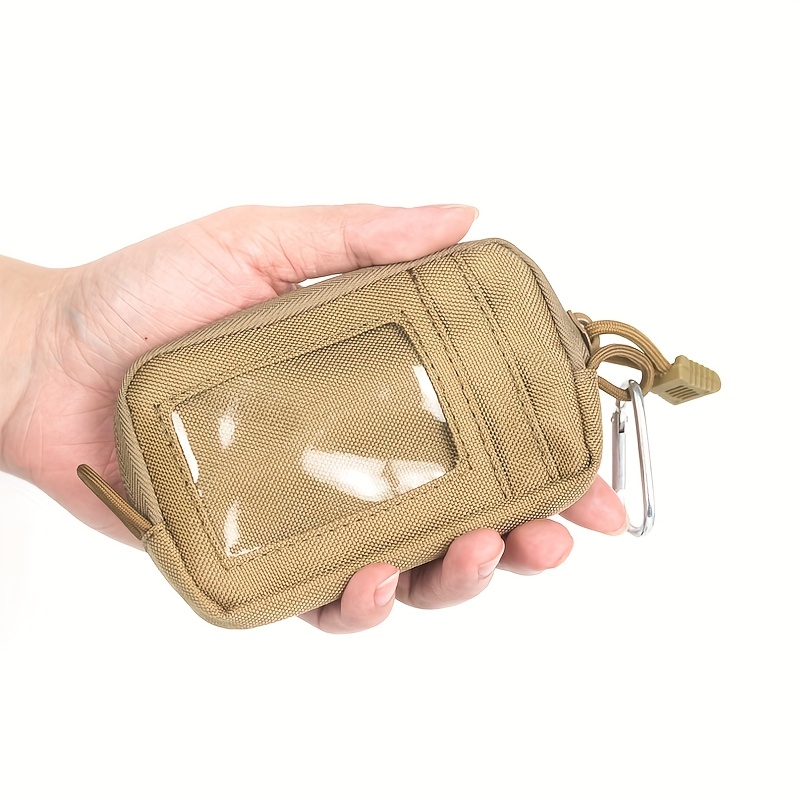 TEMU Canvas Coin Purse Zipper License Bag Card Bag Belt Waist Bag Sports Small Hanging Bag Coin Purse