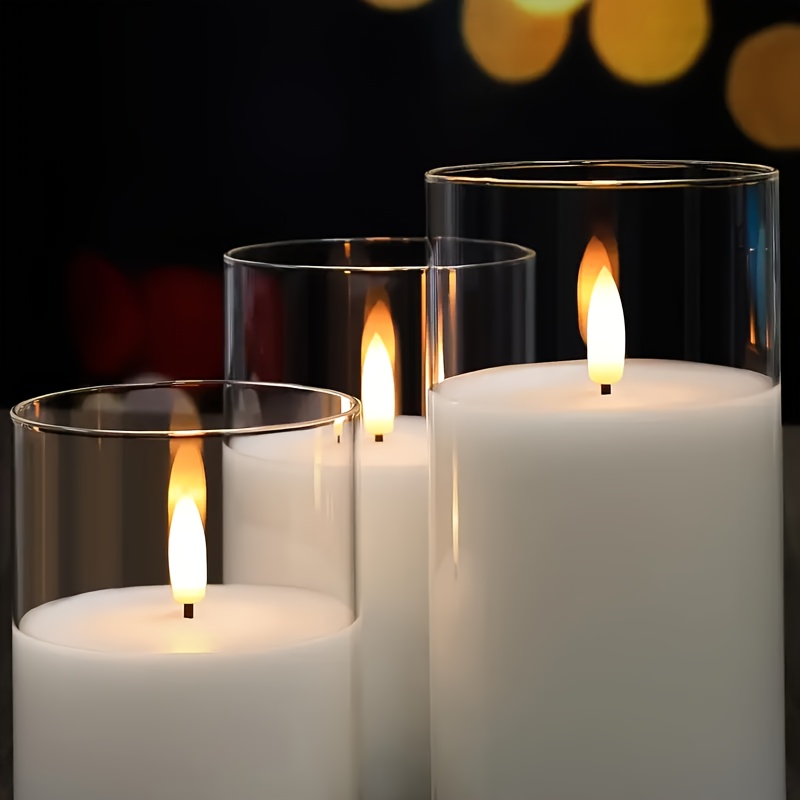 3-Pack Acryl Plastic Vlamloze LED Kaarsen | Afstandsbediening en Timer voor 2/4/6/8 Uur