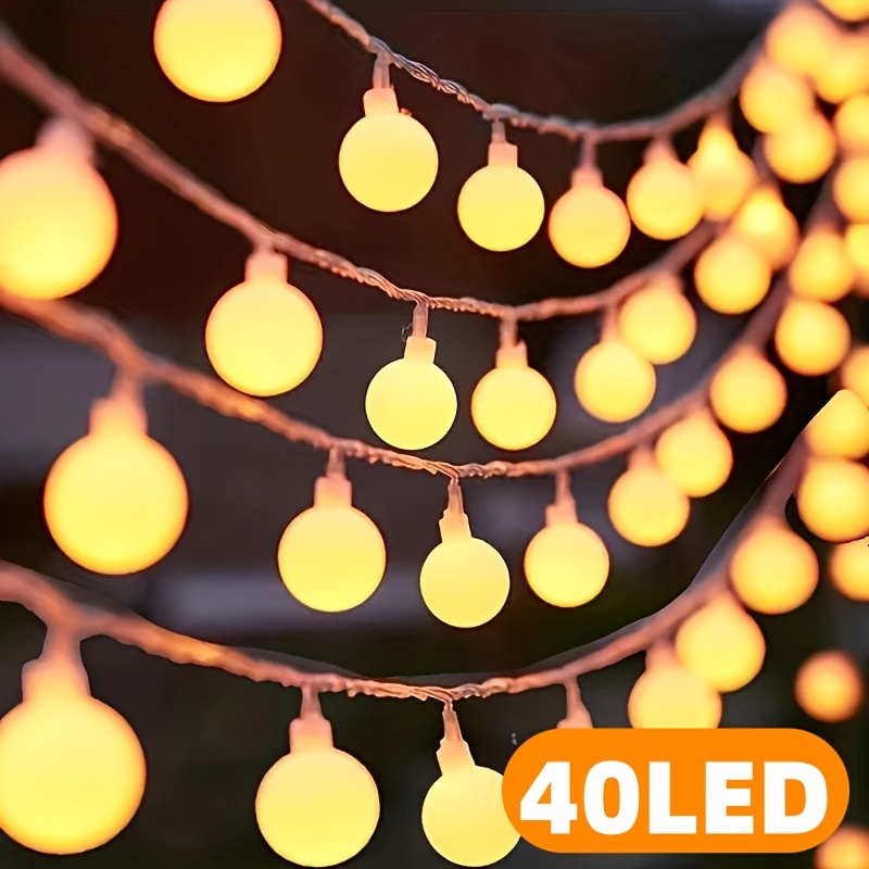 40-led Fairy Light String, Battery Powered Orb String Lights, Romantic Twinkling Lights For Parties, Christmas, Weddings And New Year Festive Decorations (warm White), Ip44