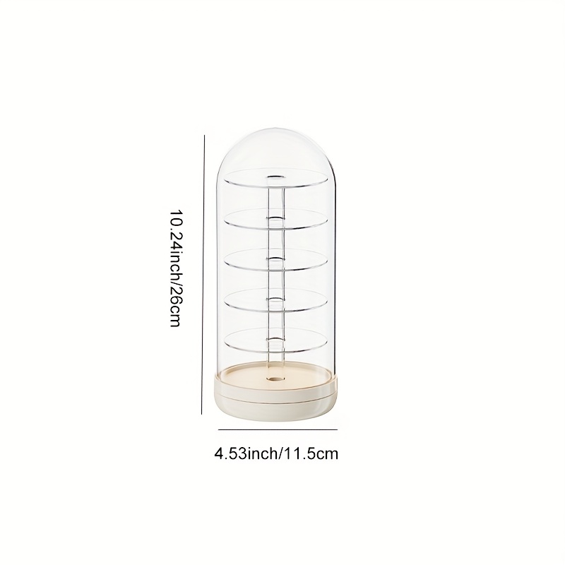 1pc Blind Box Figure Storage Organizer, Uforu Transparent Rotating Display Case With Dust Cover, Large Capacity Desktop Doll Model Rack For Home Office Collectibles