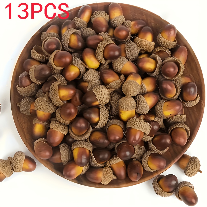 TEMU Decorazioni natalizie con 13/8 pezzi di finte , artificiali realistiche con cappello, ornamenti in plastica resistente dai toni marroni , ideali