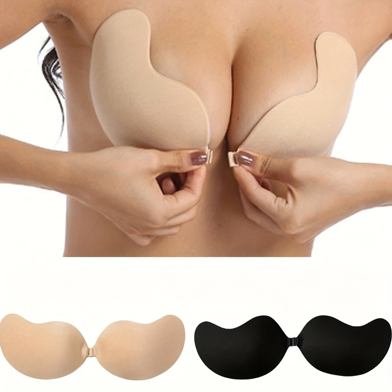 1pc strapless   bra   cleavage enhancing backless bra suitable for small busts thick seamless push up bra ideal for dresses and wedding gowns natural   breathable material lifting effect   boosting