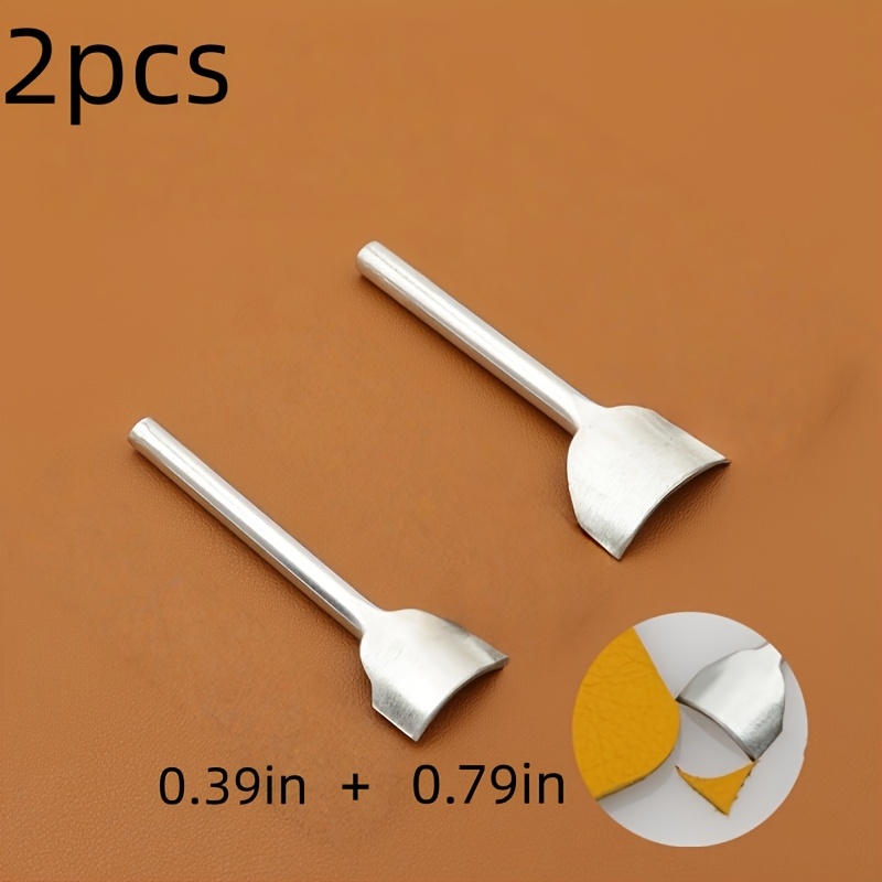 TEMU 2pcs 0.39in X 0.79in Shallow Half-circle Leather Punches For Wallets & Belts - Precision Cutting Tool For Leather Crafting, Use, No Electricity
