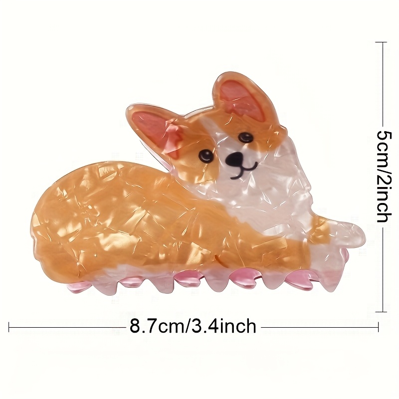 cute corgi dog hair claw clips   daily wear vacation party and gift acrylic y2k style animal print medium size suitable   14 and up 1 pc Product details 3