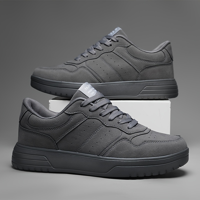 Men's Lightweight Durable Casual Sneakers - Low-Top Lace-Up Outdoor Shoes with PU Upper & MD Sole, All-Season Versatile Design for Hiking, Running, Daily Wear - Breathable Fabric Lining & Round Toe Comfort, Hiking Streetwear, Sporty Look, Secure Fit Closure