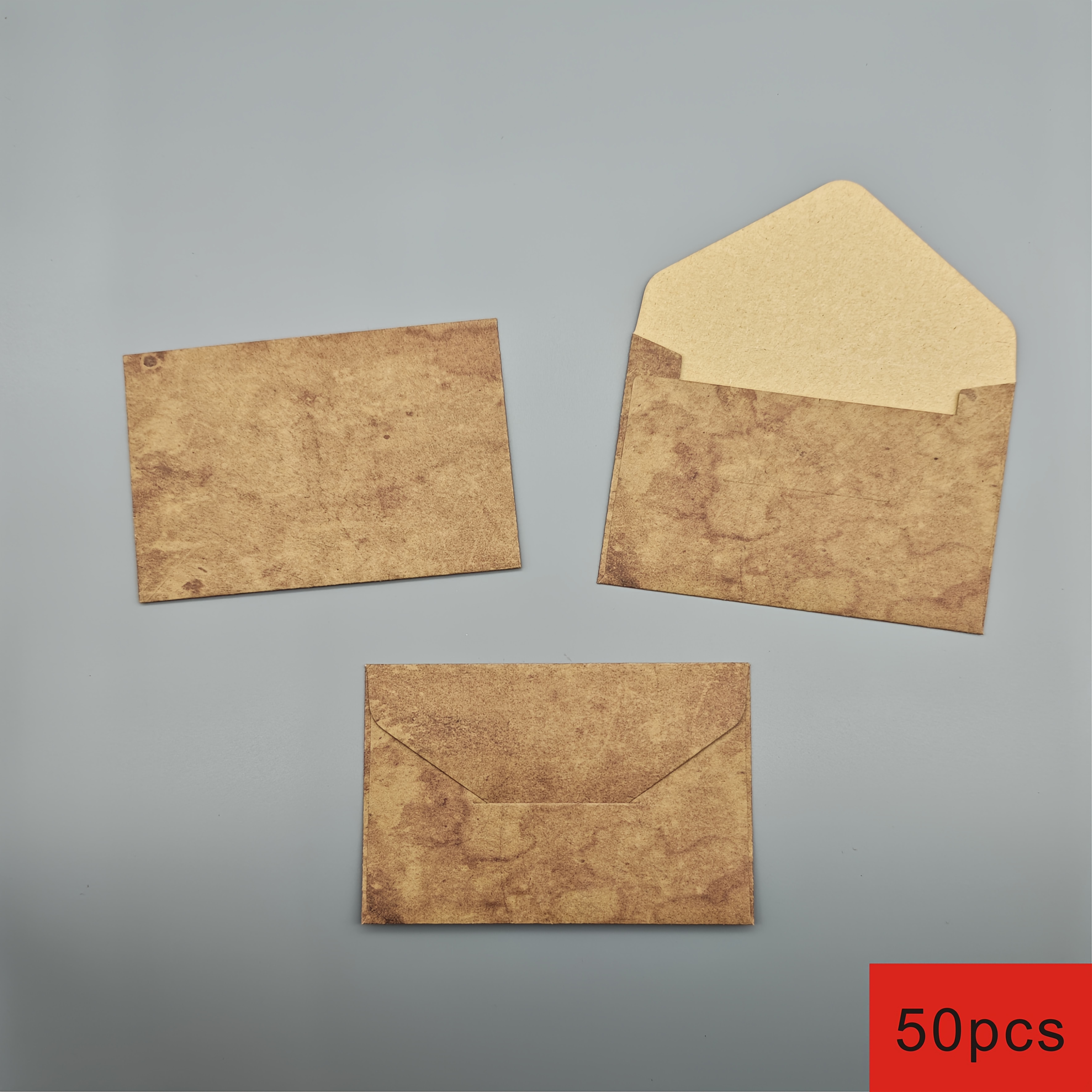 E-shop 10/50/100 Stück Elegante Retro Kraftpapier Umschläge, 4.13X2.76 Zoll - Selbstklebend, Langlebige Schreibwaren, Klassisches Design, Geeignet für