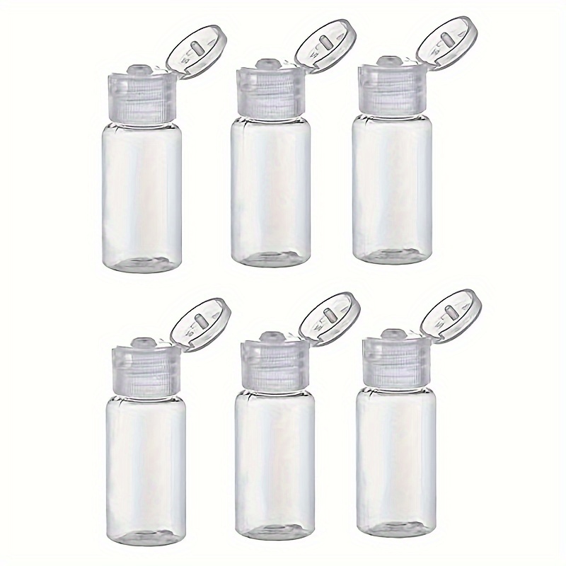 

6pcs 15ml/0.5oz Travel Empty Plastic Sample Bottle Container With Flip Top Travel Vial Jar Suitable For Lotion Makeup Sample Shampoo Travel Essentials