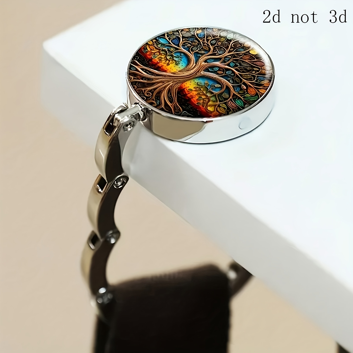 TEMU Gancho Portátil de Bolso con Diseño Árbol de 2D, 1 Pieza, Aleación de , Colgador Plegable para Bolsos, de Almacenamiento Elegante para Carteras,
