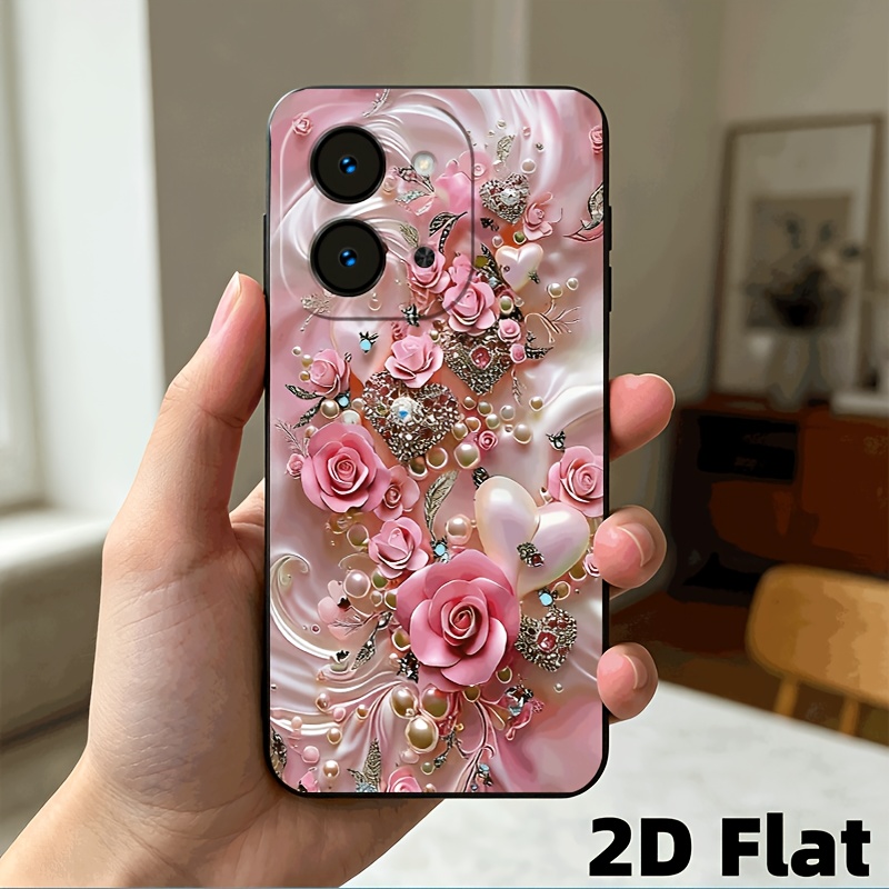 TEMU para teléfono: 2D compatible con XIAOMI para Redmi 15C 4G , para Redmi 15c, altura 171 mm, para POCO C85, a prueba de golpes, rosa, 2D