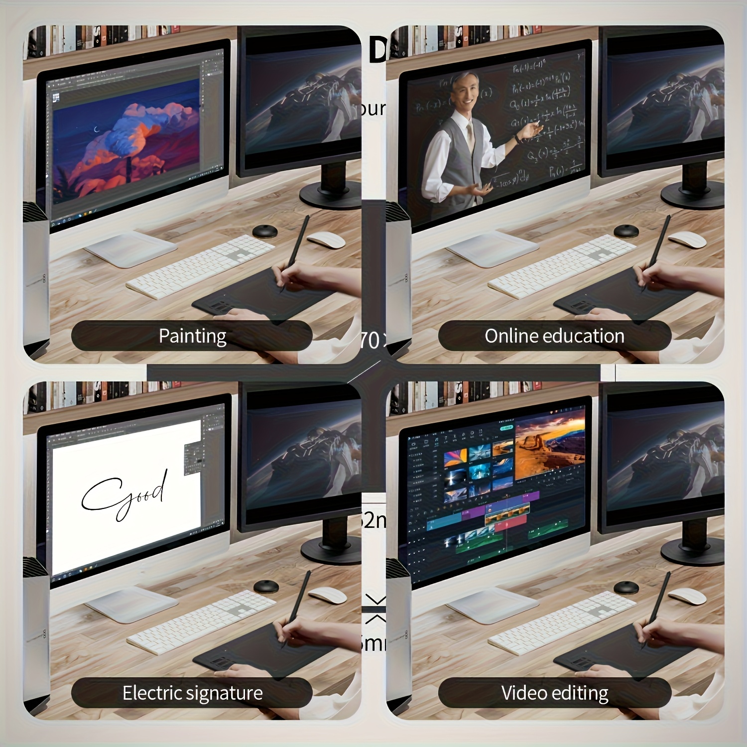 Tableta de dibujo digital con estilográfica para computadora, PC, teléfono móvil, portátil, compatible con Android, Mac y Windows.