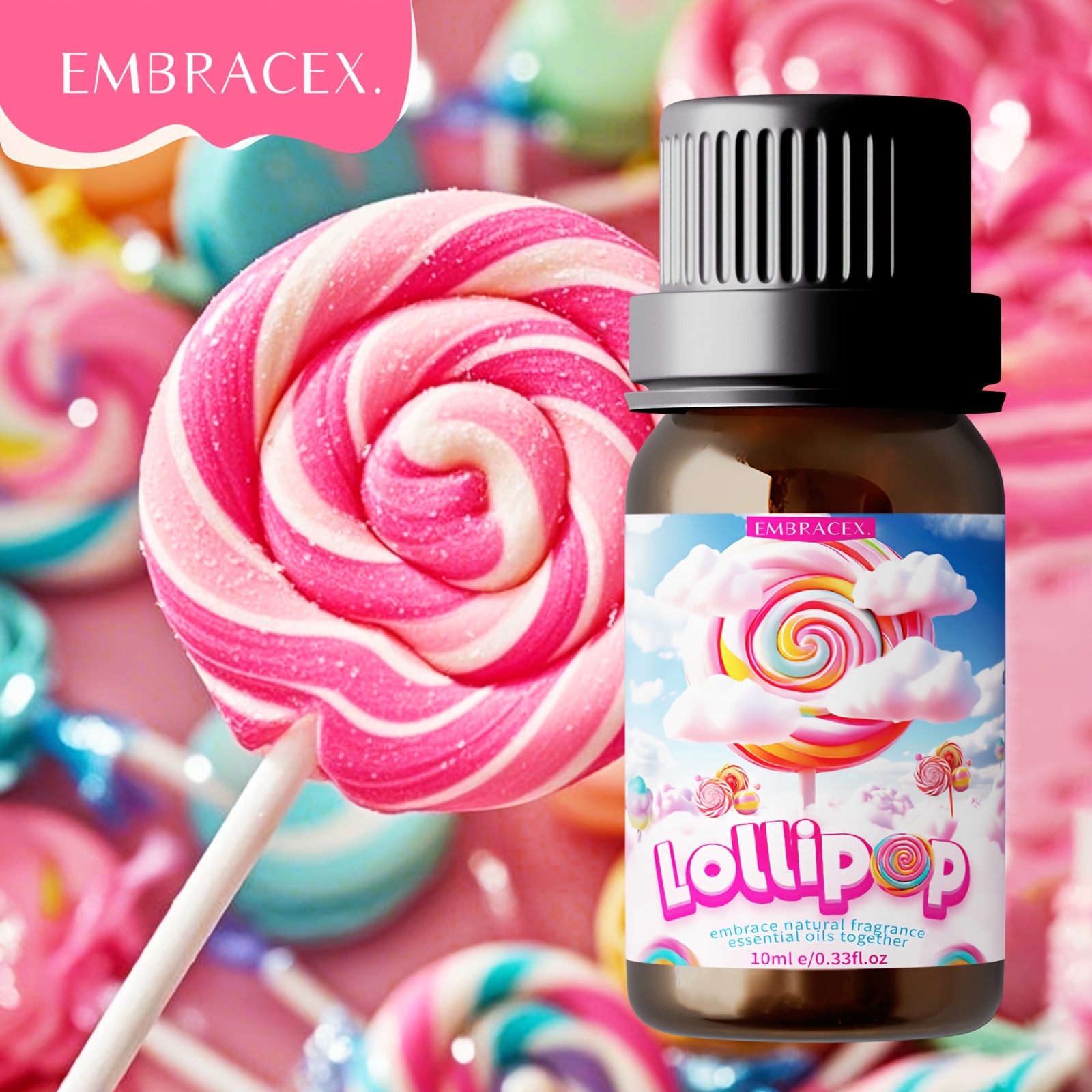 Lollipop Fragrance Oil, Lollipop Essential Oil, Food Flavoring, Long-lasting Fragrance, Suitable For Facial Light Beige Care, Soap Making, Gift , Suitable For Men And Women - 1pc 10ml