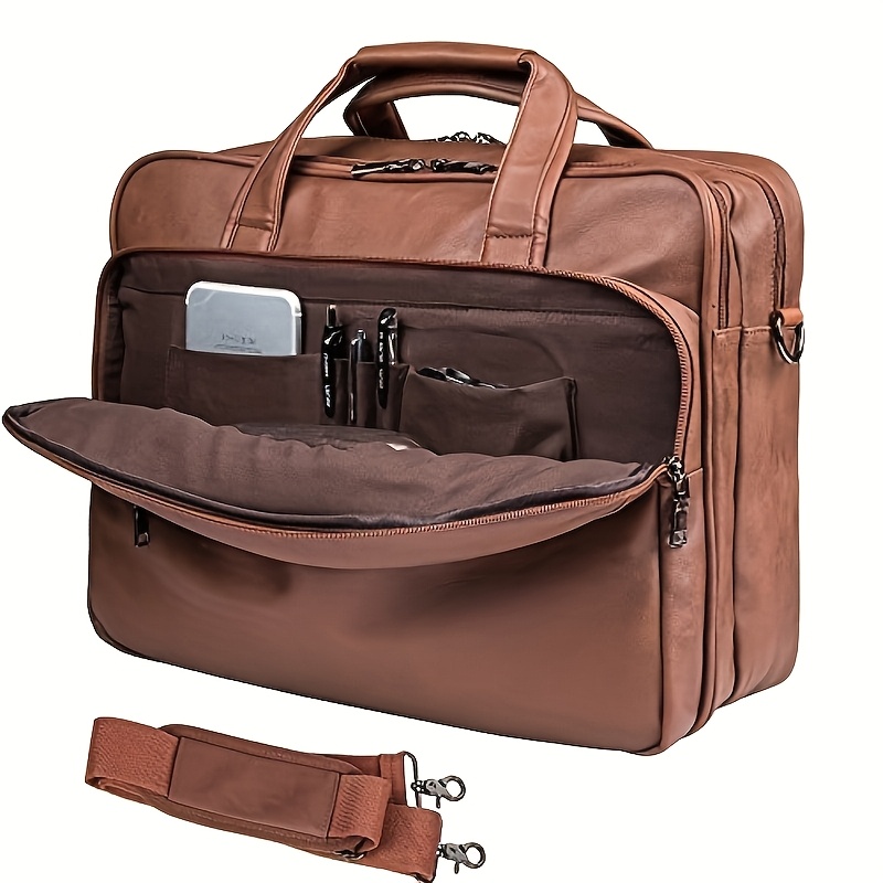 

Leather Laptop Bag, Men's15.6 Inche 17.3 Inche Messengerbriefcase Business Satchel Computer Handbag Shoulder Bag